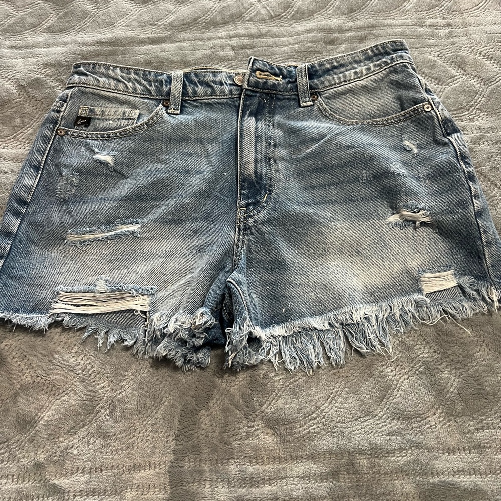 KanCan Blue Distressed Jean Shorts